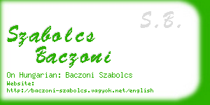 szabolcs baczoni business card